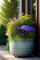  house in nature simple container garden view