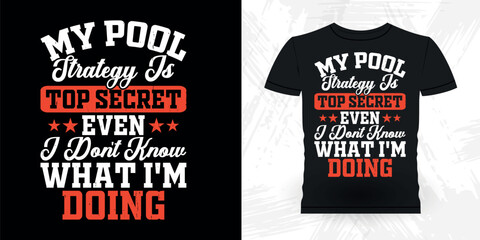 Funny Billiards Game Gift Retro Vintage Pool Player T-shirt Design © Tee_expert