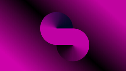 Colorful infinity logo Template for your design. Eternity concept in purple colorful gradient Vector illustration isolated on black gradient background