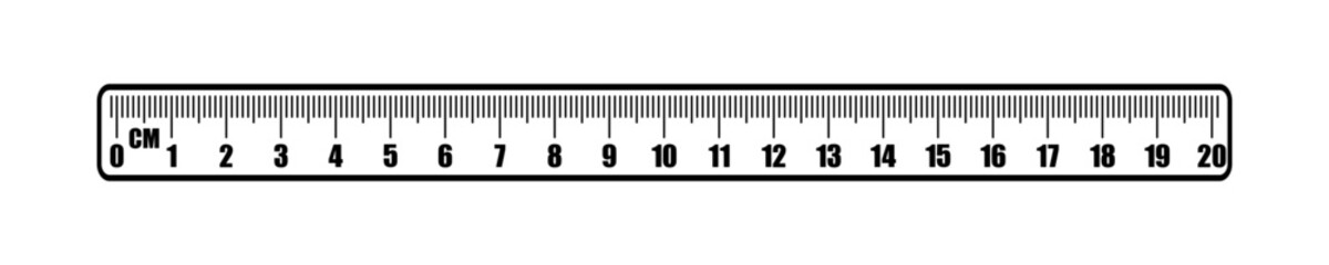 Ruler scale measure. Vector icon length measurement scale chart. Centimeter illustration. Centimetre sign.