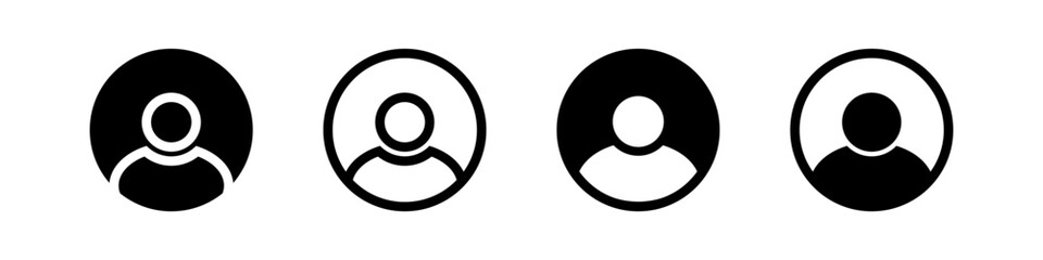 Vector icon user profile login or access authentication. User icon set, avatar. Member profile illustration.