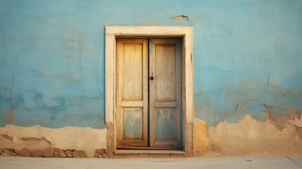 blue color old door