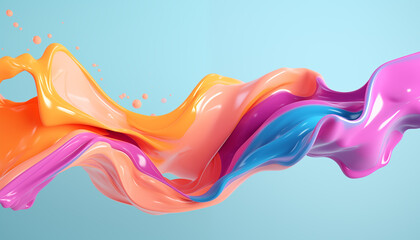 Abstract minimalistic wallpaper with splash wave of paint in bright colors. Viscous liquid.