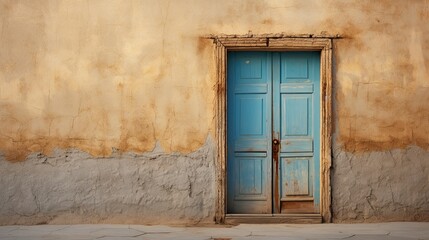 Fototapeta na wymiar blue color old door