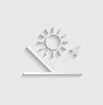 Surface reflection icon vector, sun resistant protection icon 