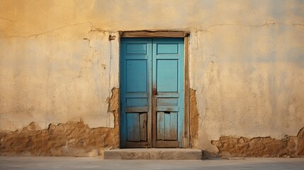 Fototapeta na wymiar blue color old door