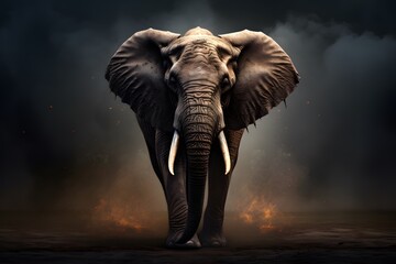 Fototapeta na wymiar Elephant, Professional photo, national geographic style, background, minimalistic 