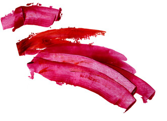 Bright pink red brush strokes and spatula. A palette of bright colors. Acrylic paint. Abstract pictorial background