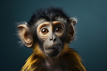 Fototapeta premium Monkey, Professional photo, national geographic style, background, minimalistic 