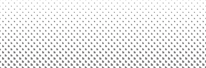 Blended black gift box line on white for pattern and background, halftone effect.