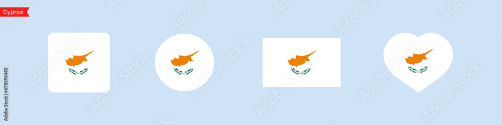Poster cyprus national flag. cyprus flag icons for ui design. isolated flag symbols in the shape of a squar