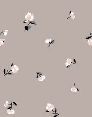 seamless patterns with vintage   flowers. Retro floral  background surface design, textile, stationery, wrapping paper, covers. 