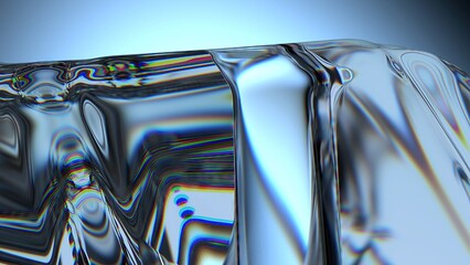 Blue Crystal Fresh Organic Refraction and Reflection Elegant Modern 3D Rendering Abstract Background