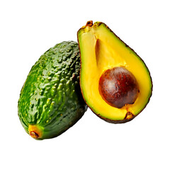Avocado isolated on a white or transparent background