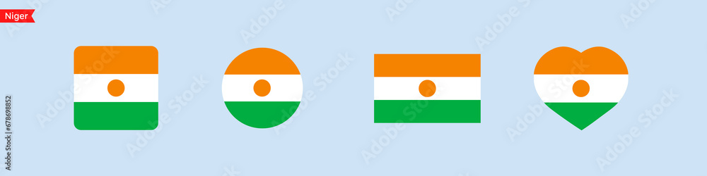 Poster nigeria national flag. nigeria flag icons for ui design. isolated flag symbols in the shape of a squ