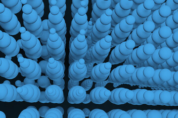 Obraz premium abstract background, backdrop, creative wallpaper 3d render illustration, blue spheres on black, 3d artwork