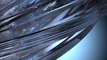 Blue Crystal Organic Fresh Refraction and Reflection Elegant Modern 3D Rendering Abstract Background