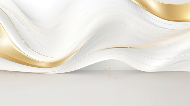 free photos elegant golden yellow lines curves on white background.generative AI