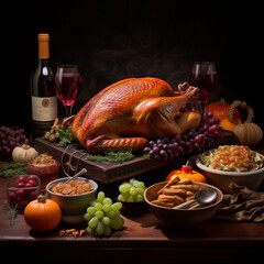 Homemade Roasted Thanksgiving Day Turkey with all the Sides