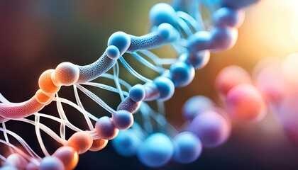 Protein structure or macromolecules consisting of a chain of amino acid residues - 3d illustration