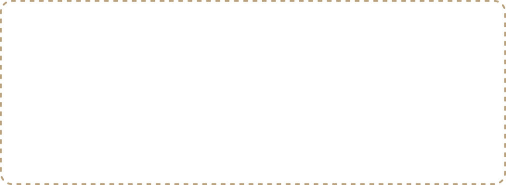 Long rectangle dash line frame, minimal style border ,png isolated on transparent background.