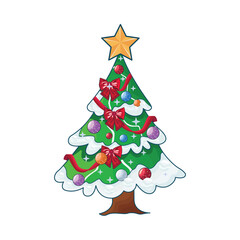 Naklejka na ściany i meble tree decoration christmas illustration