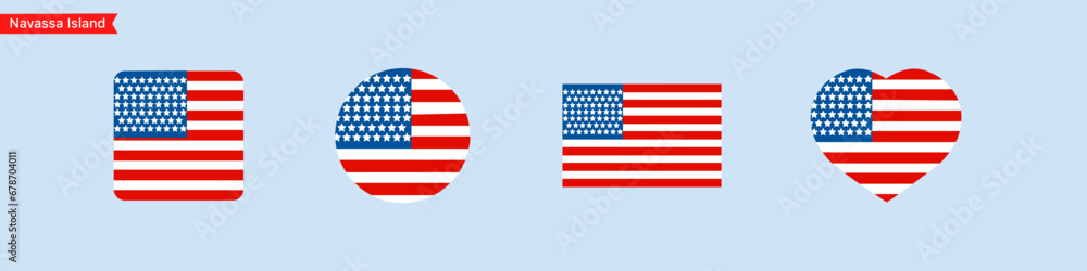 Poster national flag of navassa island icons. website language choice symbols. navassa island flag in the s