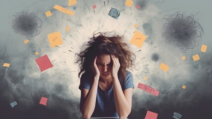 Acute stress disorder and emotional breakdown due to overwhelming study or work pressure. Intense burden of academic or professional demands.