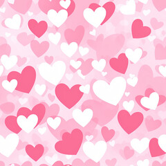 Romantic Pink Hearts and Pattern
