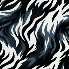 Contrasting Black and Beige Abstract Wave Pattern


