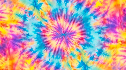 Fototapeta na wymiar Tie dye shibori psychedelic 60s, 70s pattern. Watercolour vivid abstract texture. Tie Dye colourful background. Hand drawn ornamental. Print for textile, fabric, wallpaper, wrapping paper