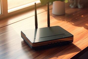 wi-fi router on a table