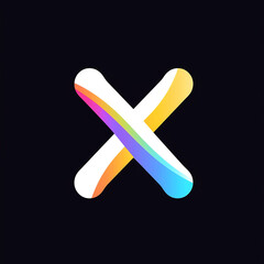 Minimalist style logo, the letter X is composed of abstract lines, flat 2D created with Generative Ai