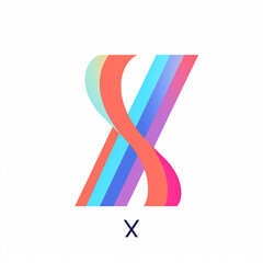 Minimalist style logo, the letter X is composed of abstract lines, flat 2D created with Generative Ai