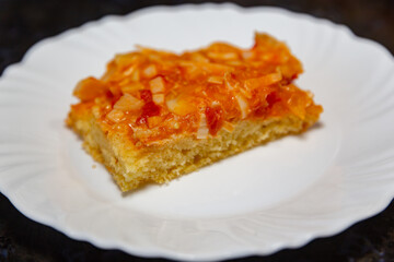 Traditional savory heart of palm pie with tall dough
