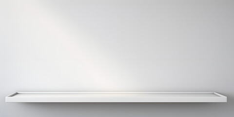 empty shelf on a wall,Minimalistic Interior with White Background Shelf,AI Generative 