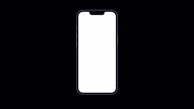 Creative animated smartphone mockup. Template on transparent background. Alpha channel. Video suitable for app or website promotion.