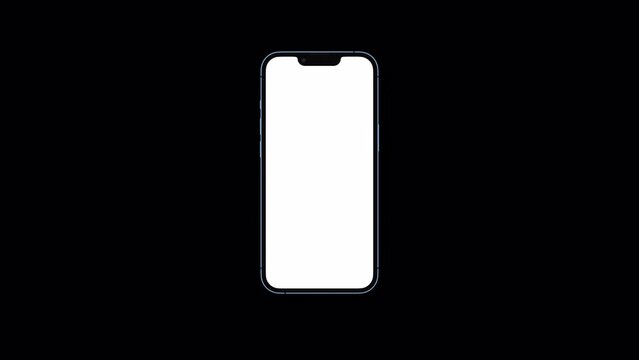 Creative animated smartphone mockup. Template on transparent background. Alpha channel. Video suitable for app or website promotion.