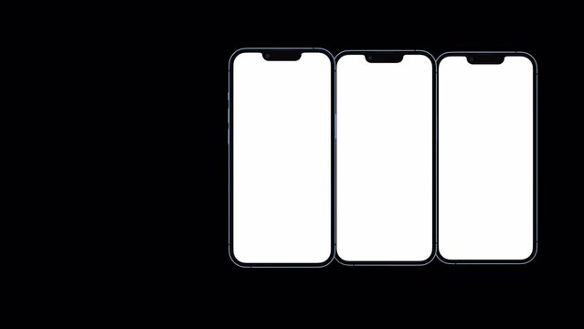 Creative animated smartphone mockup. Template on transparent background. Alpha channel. Video suitable for app or website promotion.
