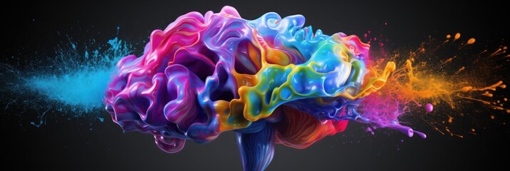 Exploring the Colors and Depths of the Human Brain Generative AI - obrazy, fototapety, plakaty