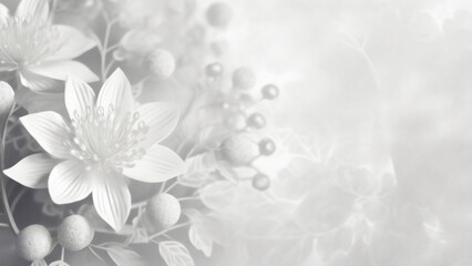 Lotus flowers background with copy space; for display or greeting cards; white and gray