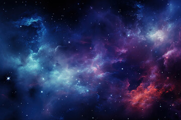 Stunning nebula display in night sky time-lapse background with empty space for text 