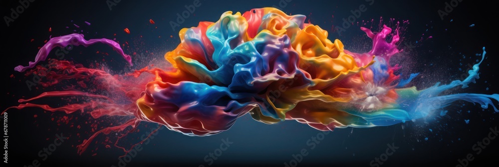 Aufkleber exploring the multicolored brain and mental health generative ai