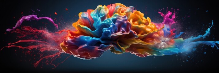 Exploring the Multicolored Brain and Mental Health Generative AI - obrazy, fototapety, plakaty