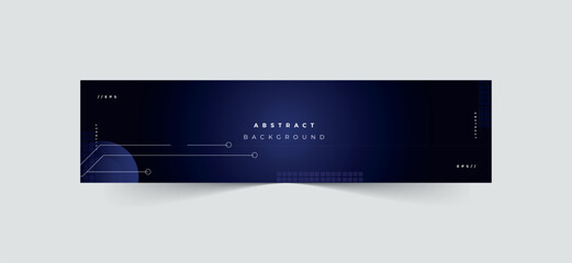 LinkedIn technology banner template, blue abstract linkedin banner