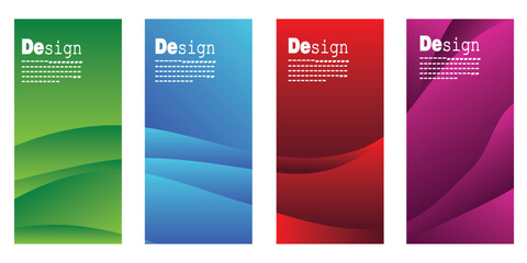 Set rollup banner template creative modern design, abstract gradient background, suitable for cover, poster, website, business brochure, flyer, design vertical template, cover, presentation