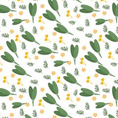 Vector seamless background. leaf pattern Seamless pattern hand-drawn with tropical leaves. floral seamless pattern with leaves The geometric pattern
