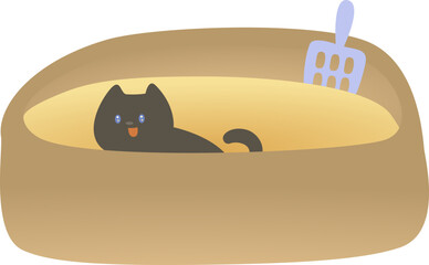 cat potty with cat