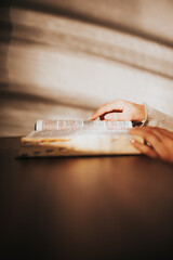 old book on wooden table bible