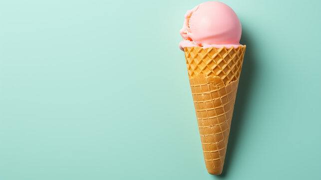 Pop art style minimal flat lay design. Ice cream popsicle. Isolated background.  - Powered by Adobe